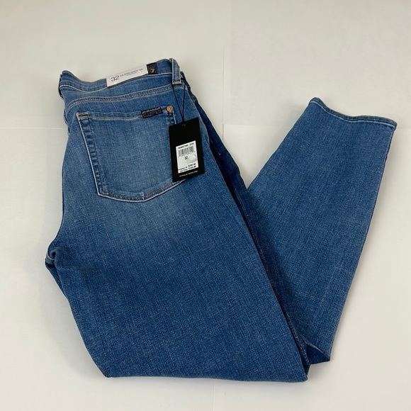 Jean Skinny 7 For All Mankind Taille 25 Gris Charbon - Modèle Gwenevere - Porté Une Fois